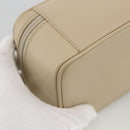 GUCCI Horsebit Vanity Hand Bag Leather Beige Silver 032 1956 0141 Auth 174163-9