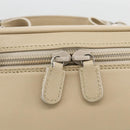 GUCCI Horsebit Vanity Hand Bag Leather Beige Silver 032 1956 0141 Auth 174163-17