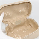 GUCCI Horsebit Vanity Hand Bag Leather Beige Silver 032 1956 0141 Auth 174163-10
