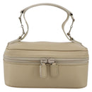 GUCCI Horsebit Vanity Hand Bag Leather Beige Silver 032 1956 0141 Auth 174163-13