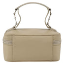 GUCCI Horsebit Vanity Hand Bag Leather Beige Silver 032 1956 0141 Auth 174163-2