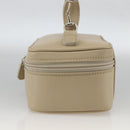 GUCCI Horsebit Vanity Hand Bag Leather Beige Silver 032 1956 0141 Auth 174163-4