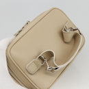 GUCCI Horsebit Vanity Hand Bag Leather Beige Silver 032 1956 0141 Auth 174163-6