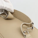 GUCCI Horsebit Vanity Hand Bag Leather Beige Silver 032 1956 0141 Auth 174163-8