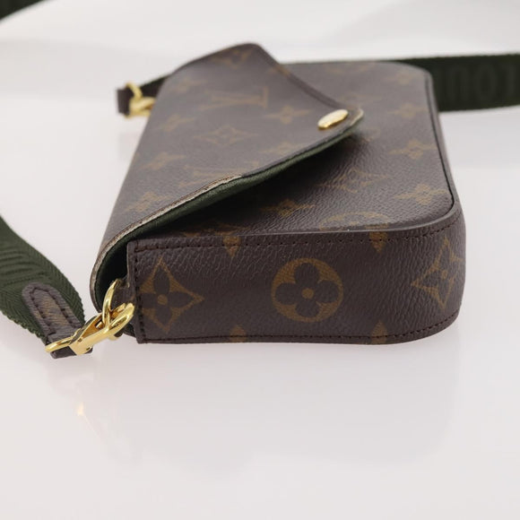 LOUIS VUITTON Monogram Multi Pochette Felicie Pouch Khaki M80091 LV Auth 174165A