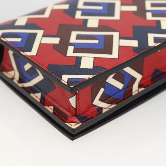 GUCCI Spielkartenetui Geometric G PVC Rot Blau Original 174169SAM
