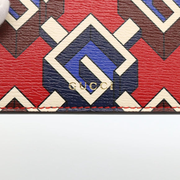 GUCCI Spielkartenetui Geometric G PVC Rot Blau Original 174169SAM