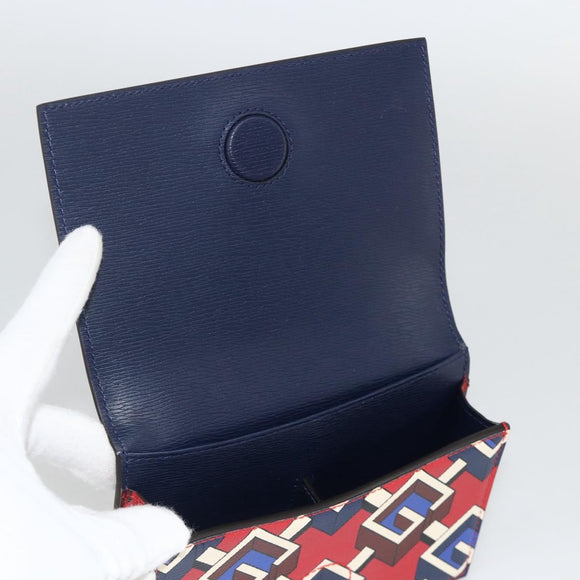 GUCCI Spielkartenetui Geometric G PVC Rot Blau Original 174169SAM