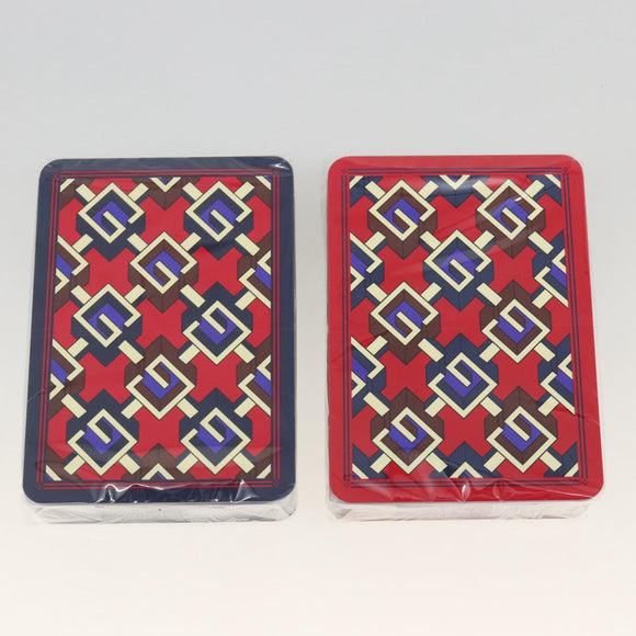 GUCCI Spielkartenetui Geometric G PVC Rot Blau Original 174169SAM