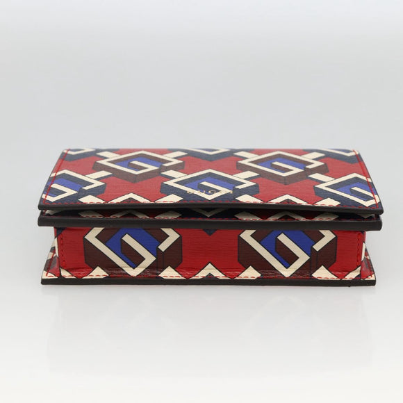 GUCCI Playing Cards case Geometric G PVC Red Blue Auth 174169SAM