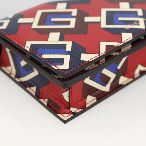 GUCCI Playing Cards case Geometric G PVC Red Blue Auth 174169SAM