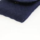 CHANEL Matelasse Chain Pouch Shoulder Bag Cotton Navy Gold CC Auth 174171A-14