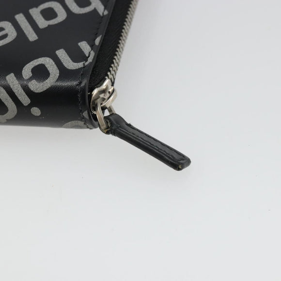 BALENCIAGA Long Wallet Leather Black Silver 594317 Auth 174172A