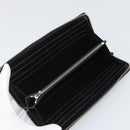 BALENCIAGA Long Wallet Leather Black Silver 594317 Auth 174172A-9
