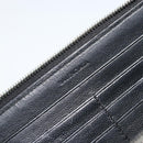 BALENCIAGA Long Wallet Leather Black Silver 594317 Auth 174172A-17