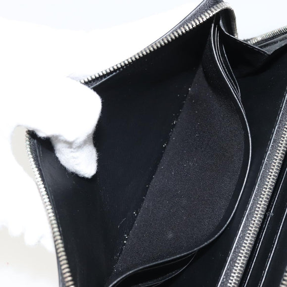 BALENCIAGA Long Wallet Leather Black Silver 594317 Auth 174172A