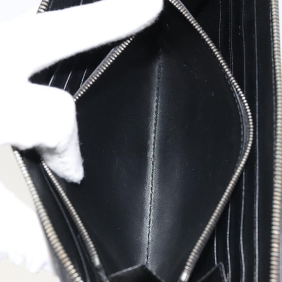BALENCIAGA Long Wallet Leather Black Silver 594317 Auth 174172A