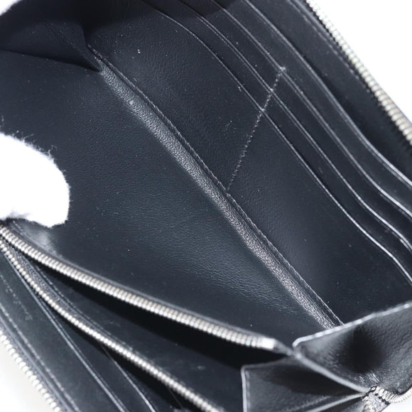 BALENCIAGA Long Wallet Leather Black Silver 594317 Auth 174172A