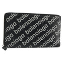 BALENCIAGA Long Wallet Leather Black Silver 594317 Auth 174172A-1