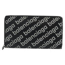 BALENCIAGA Long Wallet Leather Black Silver 594317 Auth 174172A-13