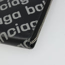 BALENCIAGA Long Wallet Leather Black Silver 594317 Auth 174172A-7
