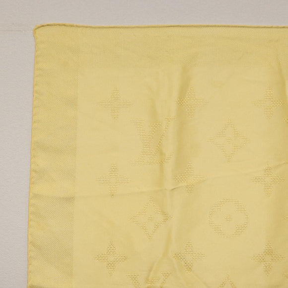 LOUIS VUITTON Monogram Scarf Silk Yellow LV Auth 174174A