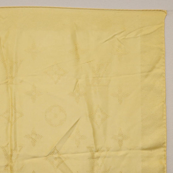 LOUIS VUITTON Monogram Scarf Silk Yellow LV Auth 174174A