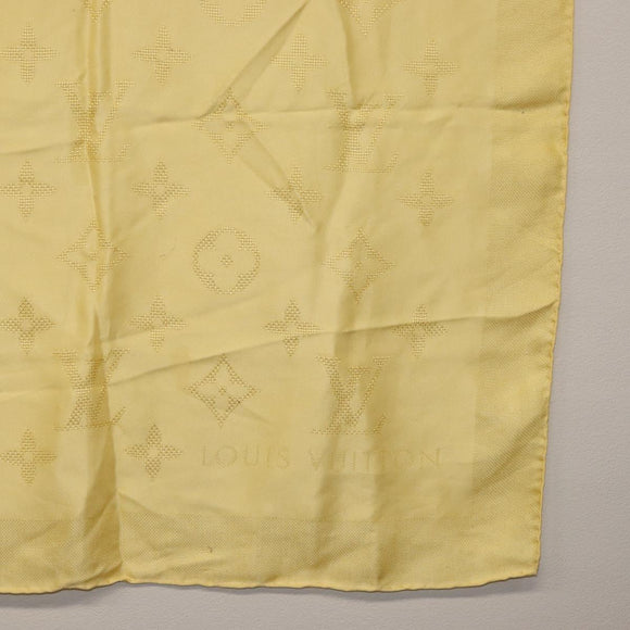 LOUIS VUITTON Monogram Scarf Silk Yellow LV Auth 174174A