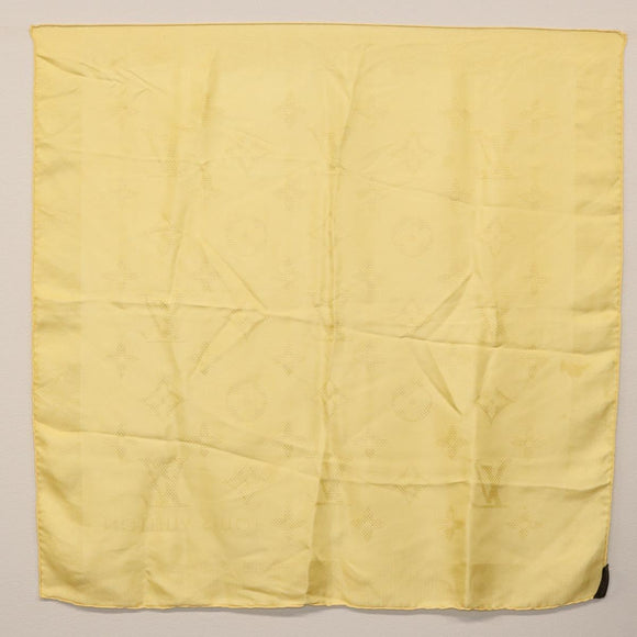 LOUIS VUITTON Monogram Scarf Silk Yellow LV Auth 174174A