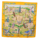 HERMES Carre 90 Scarf ""COSTUMES DES DEPARTEMENTS"" Silk Yellow Auth 174178A-1