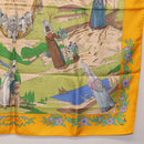 HERMES Carre 90 Scarf ""COSTUMES DES DEPARTEMENTS"" Silk Yellow Auth 174178A-10