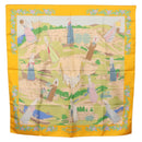HERMES Carre 90 Scarf ""COSTUMES DES DEPARTEMENTS"" Silk Yellow Auth 174178A-13