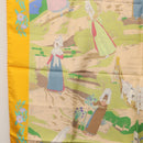 HERMES Carre 90 Scarf ""COSTUMES DES DEPARTEMENTS"" Silk Yellow Auth 174178A-17