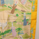 HERMES Carre 90 Scarf ""COSTUMES DES DEPARTEMENTS"" Silk Yellow Auth 174178A-19