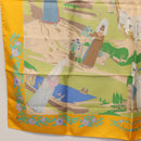 HERMES Carre 90 Scarf ""COSTUMES DES DEPARTEMENTS"" Silk Yellow Auth 174178A-20