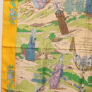 HERMES Carre 90 Scarf ""COSTUMES DES DEPARTEMENTS"" Silk Yellow Auth 174178A-5