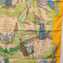 HERMES Carre 90 Scarf ""COSTUMES DES DEPARTEMENTS"" Silk Yellow Auth 174178A-7