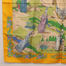 HERMES Carre 90 Scarf ""COSTUMES DES DEPARTEMENTS"" Silk Yellow Auth 174178A-8