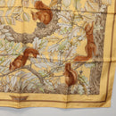 HERMES Carre 90 Scarf ""CASSE NOISETTE"" Silk Yellow Auth 174180A-10