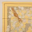 HERMES Carre 90 Scarf ""CASSE NOISETTE"" Silk Yellow Auth 174180A-14