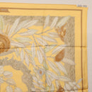 HERMES Carre 90 Scarf ""CASSE NOISETTE"" Silk Yellow Auth 174180A-16