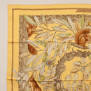 HERMES Carre 90 Scarf ""CASSE NOISETTE"" Silk Yellow Auth 174180A-2