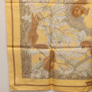 HERMES Carre 90 Scarf ""CASSE NOISETTE"" Silk Yellow Auth 174180A-20