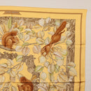 HERMES Carre 90 Scarf ""CASSE NOISETTE"" Silk Yellow Auth 174180A-4