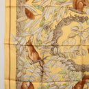 HERMES Carre 90 Scarf ""CASSE NOISETTE"" Silk Yellow Auth 174180A-5