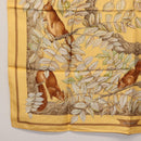 HERMES Carre 90 Scarf ""CASSE NOISETTE"" Silk Yellow Auth 174180A-8