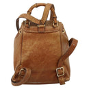 GUCCI Bamboo Backpack Leather Brown Gold 003 1956 0030 Auth 174185-2