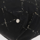 CHANEL Travel Line Hand Bag Nylon Black Silver CC Auth 174187-14