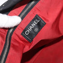 CHANEL Travel Line Hand Bag Nylon Black Silver CC Auth 174187-10