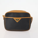 SAINT LAURENT Shoulder Bag Leather PVC 3 Set Black Brown Auth 174188-2
